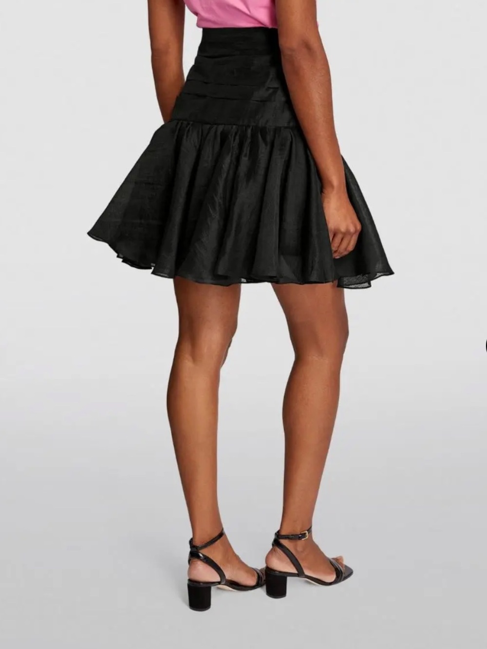 Sandro Linen Blend Ruffle Mini Skirt - Picture 2 of 11